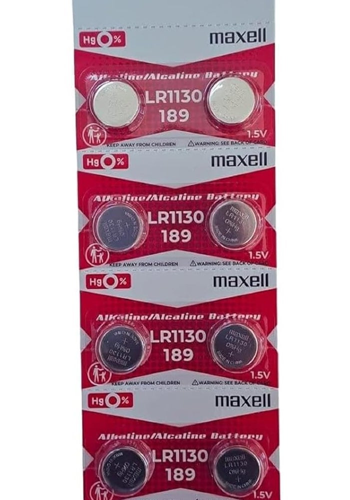 Maxell Pack of 2 (189) LR1130 Alkaline Button Cell Batteries – 1.5V Long-Lasting Battery for Watches, Calculators, Toys & Medical Devices - Image 1