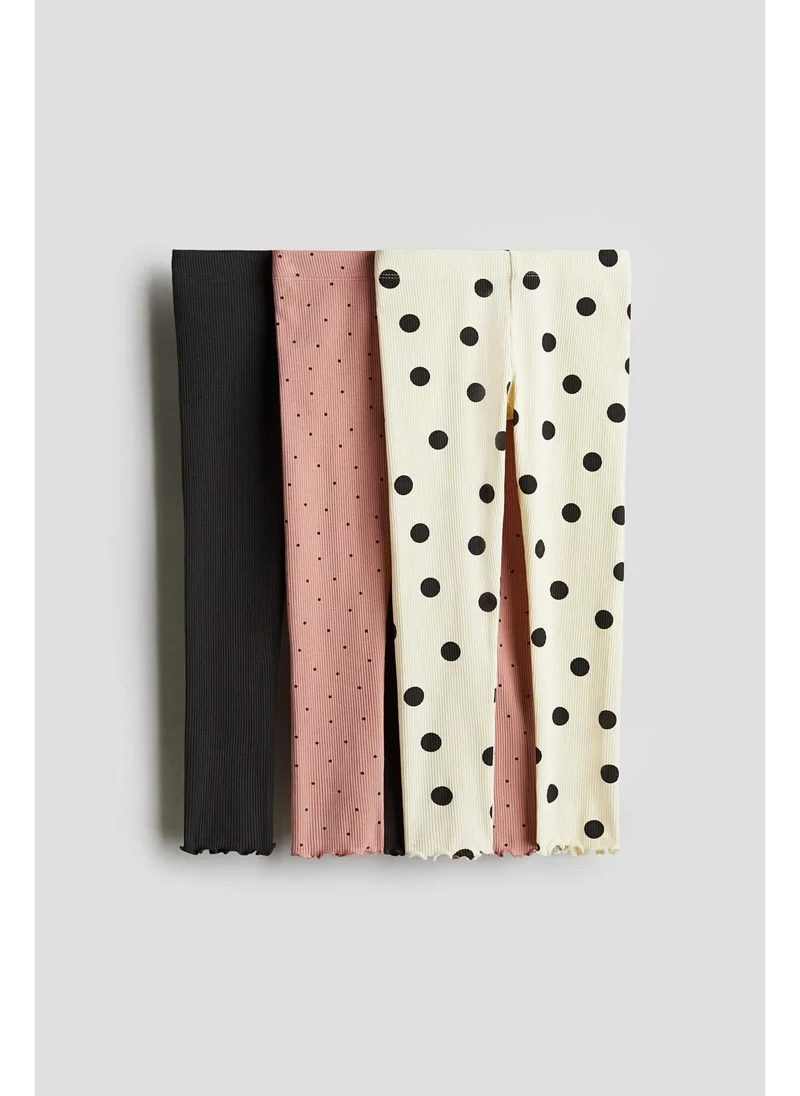 اتش اند ام 3-pack ribbed cotton leggings