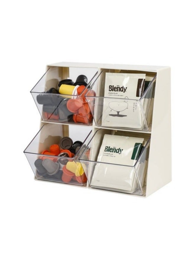 MIXDE 2 Pack Coffee Pod Holder, Plastic Coffee Bar Accessories and Organizer for K Cups, Tea Bags, Creamer, Clear Coffee Station Storage for Home Office Counter - Image 1