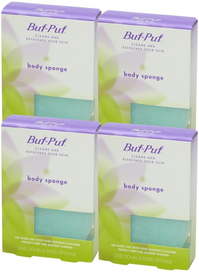 Buf-Puf Body Sponge, Bath Sponge, Dermatologist Developed, Cleanses Skin of Dirt, and Excess Oil, Reusable, Exfoliating, 4 Count - Image 1