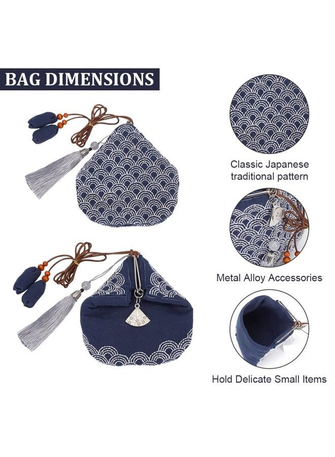 FREEBLOSS Sashiko Coin Purse DIY Kit with Instructions Waves Sashiko Kit for Beginners Japanese Sashiko Embroidery Bag for Girls Mums Gift - Image 3