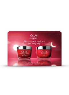 Olay Regenerist Giftpack Whip Day Cream With 50G + Microsculpting Night Cream 50G Hydrated & Bouncy Skin With Hyaluronic Acid And Peptides Normal Oily Dry Combination Skin Pack Of 2  - Image 1