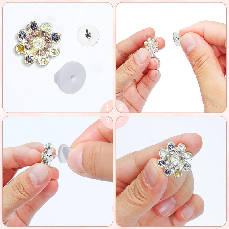 Heliltd 400pcs PVC Rubber Butterfly Clutch Pins Tie Tacks Blank for Uniform Badges Backing Holder Clasp Lapel Enamel Pins(200 Sets),White - Image 4