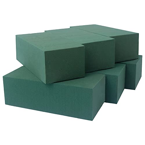 FLOFARE Pack of 6, Dry and Wet Floral Foam Blocks for Fresh and Artificial Flowers, Each (7.8” L x 3.5” W x 2.4” H), for Wedding, Birthdays, Home, Office, and Garden Decorations - Image 1
