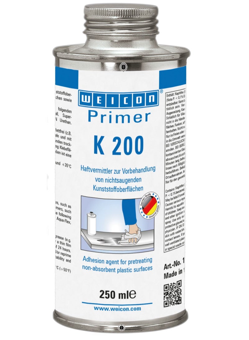WEICON Primer K 200 Colourless 250ml For non-absorbent & painted plastics - Image 1
