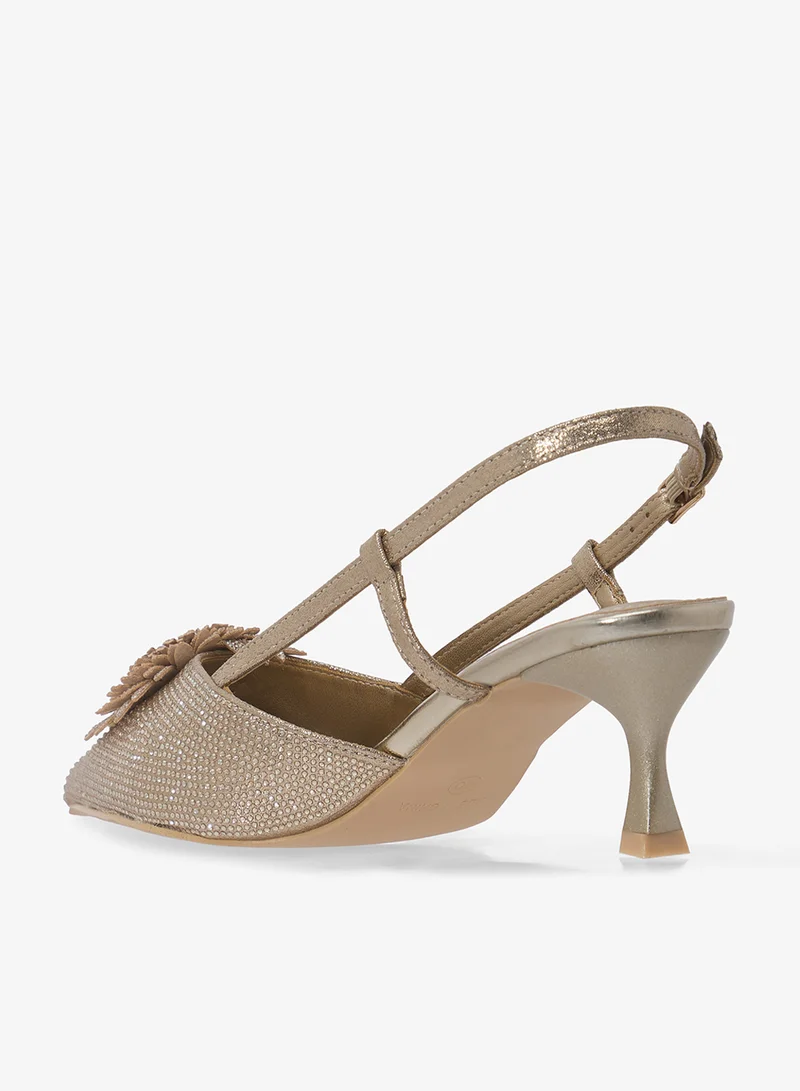 Ella Limited Edition Diamante Pointed Sling Back Classic Pumps