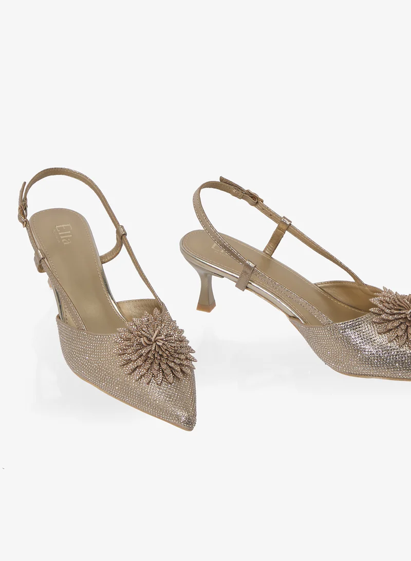 Ella Limited Edition Diamante Pointed Sling Back Classic Pumps