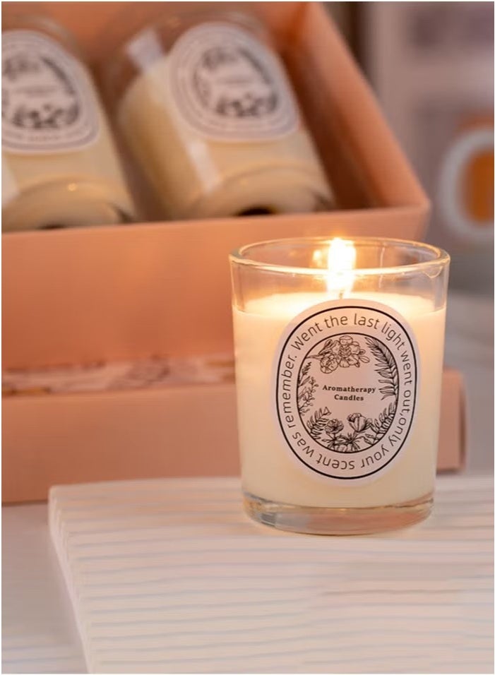 Aromatherapy Set of 3 Scented Candles, Three Different Scents, Color: White - Image 5
