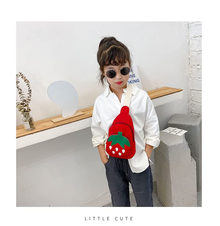 Hiflyer Small Sling Backpack, Rabbit Strawberry Design, Mini Backpack for Girls, Adjustable Shoulder Strap, Zipper Closure, 8x5x2 Inches, 0.2 liters - Image 4