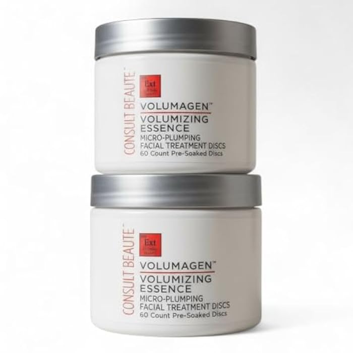 Consult Beaute Volumagen Volumizing Essence Micro Plumping Facial Treatment Discs - Hyaluronic Acid - Collagen - Skin Hydrating - Twin Pack 120 Count - Image 1