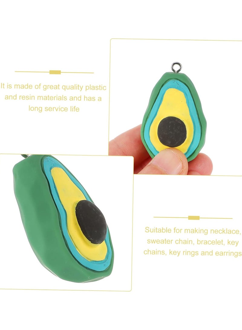 GGOOT 4pcs key chain accessories avocado charms watermelon jewelry bag purse fruit keychain charm fruit dangle charms fruit charm beads car acessories car bling necklace wallet plastic Green  - Image 5