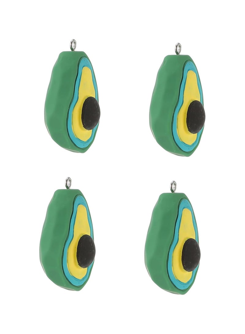 GGOOT 4pcs key chain accessories avocado charms watermelon jewelry bag purse fruit keychain charm fruit dangle charms fruit charm beads car acessories car bling necklace wallet plastic Green  - Image 1