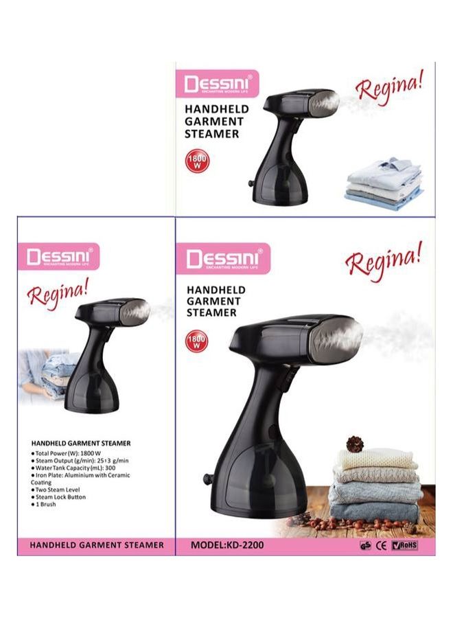 DESSINI Handheld Garment Steamer 300 ml 1800 W KD2200 Black - Image 4