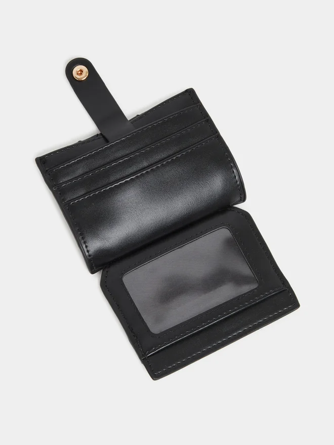Styli  Black Textured Bi-Fold Card Holder for Women | Best Price UAE