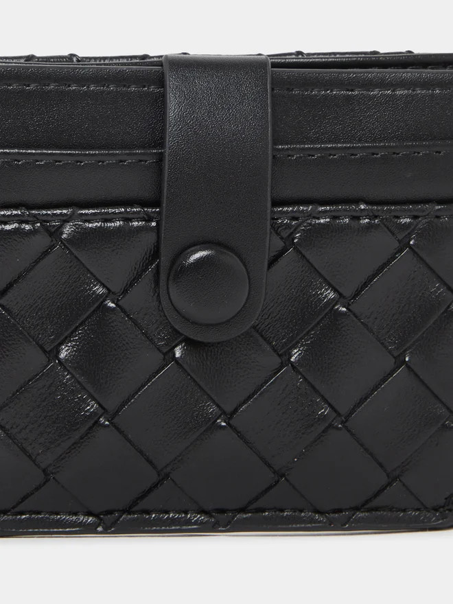Styli  Black Textured Bi-Fold Card Holder for Women | Best Price UAE
