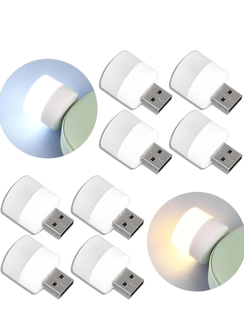 GUDOO 6 Pack USB Lights By Night, LED Plug In Bulbs Night Light, Modern White Style, Ideal For Bedroom, Bathroom, Nursery  - Image 1