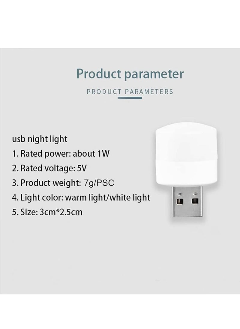 GUDOO 6 Pack USB Lights By Night, LED Plug In Bulbs Night Light, Modern White Style, Ideal For Bedroom, Bathroom, Nursery  - Image 2