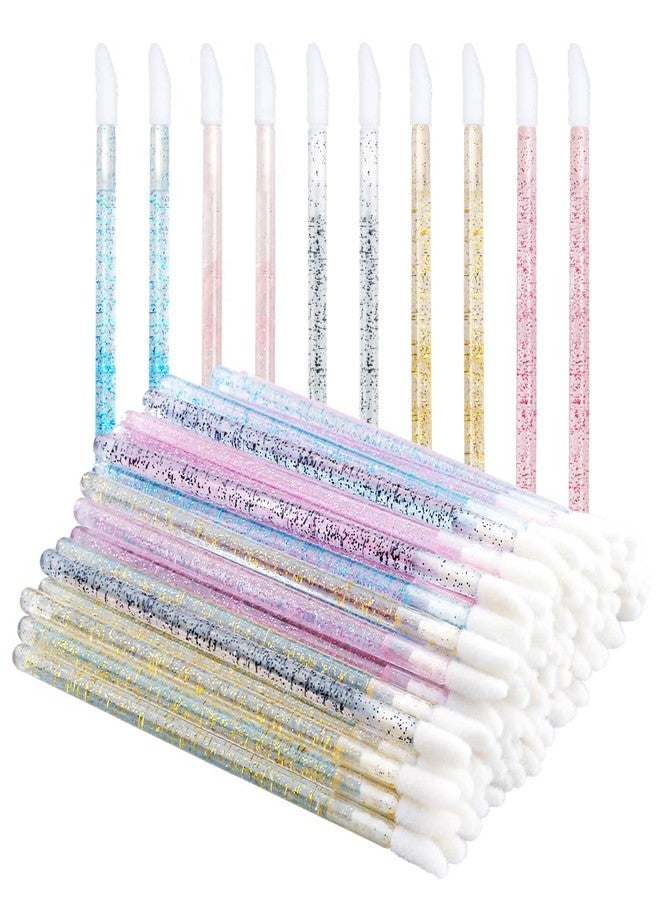 g2plus 100PCS Glitter Crystal Lip Brush, Disposable Lip Brushes Lip Gloss Applicators Lipstick Gloss Wands Applicator Perfect Makeup Tool Kits (Multi-colored) - Image 1