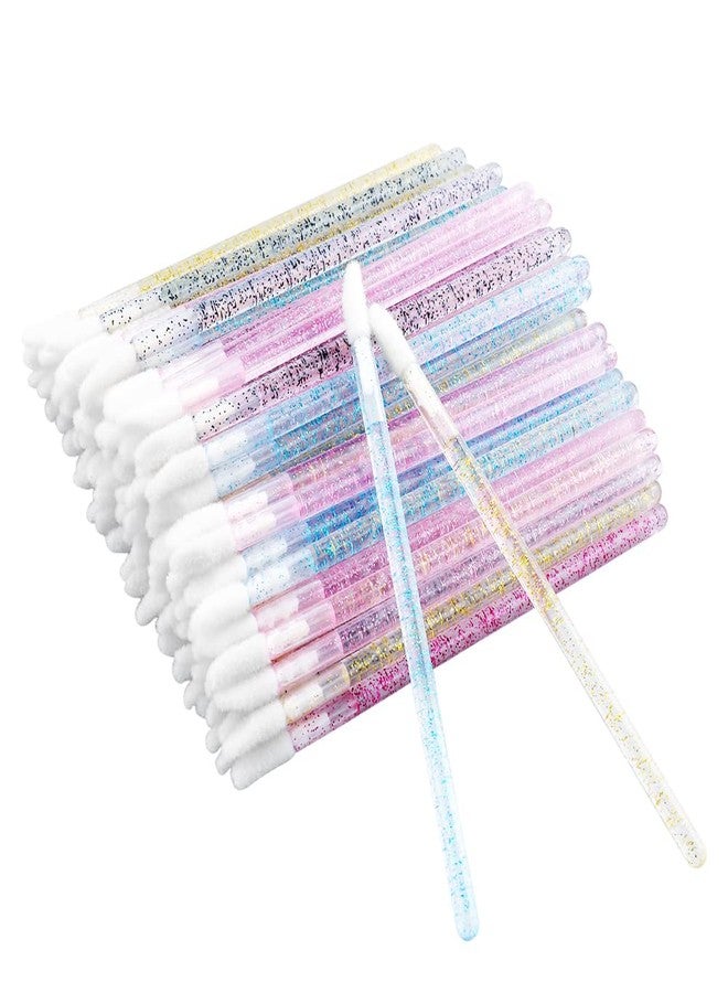 g2plus 100PCS Glitter Crystal Lip Brush, Disposable Lip Brushes Lip Gloss Applicators Lipstick Gloss Wands Applicator Perfect Makeup Tool Kits (Multi-colored) - Image 5