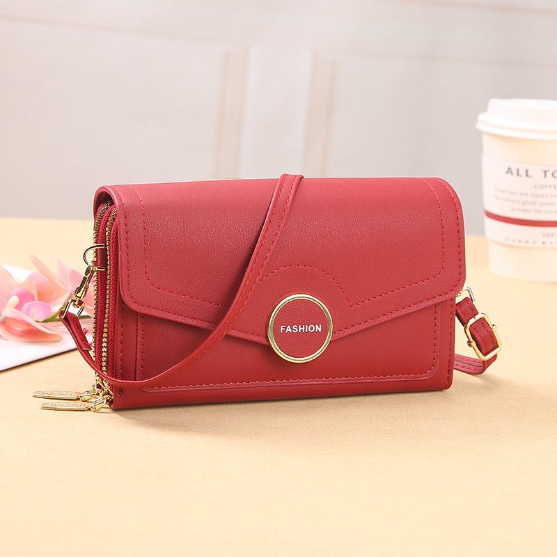 Multifunctional Solid Color PU Leather Wallet, RFID Blocking Design Portable Daily Storage Purse for Cards Cash Coin Business Use - Image 1