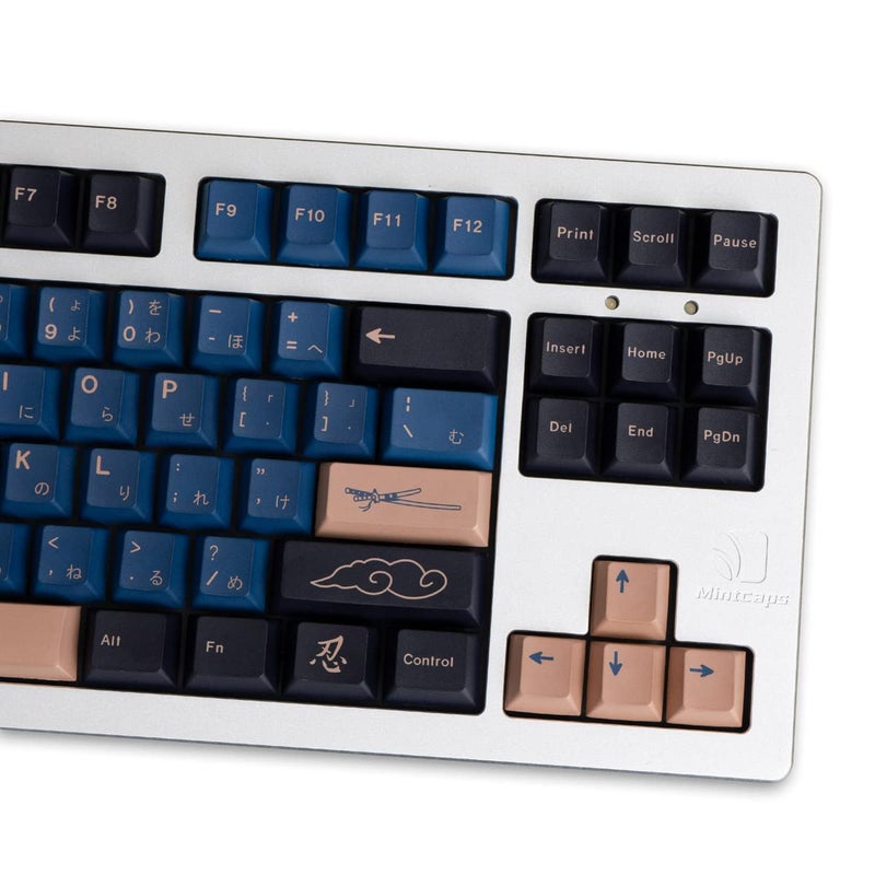 Sumgsn Blue Samurai Keycaps 129 Keys Cherry Profile Dye Sub PBT Keycap Set Japanese Key caps Fit for 61/64/87/104/108 Cherry Mx Switches Mechanical Keyboard - Image 2