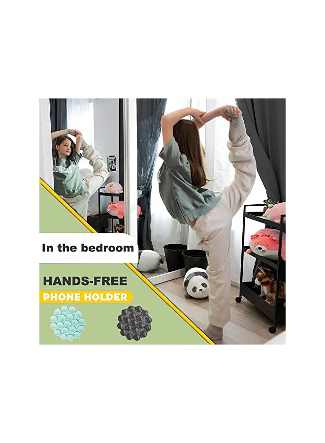 PROMASS Phone Suction Holder Back of Phone, Silicone Suction Cup Phone Case Adhesive Shower Mount, Adhesive Silicone Suction Cup Phone Holder Case, Phone Gripper Stickers On The Wall（Green,Blue,Black）  - Image 5
