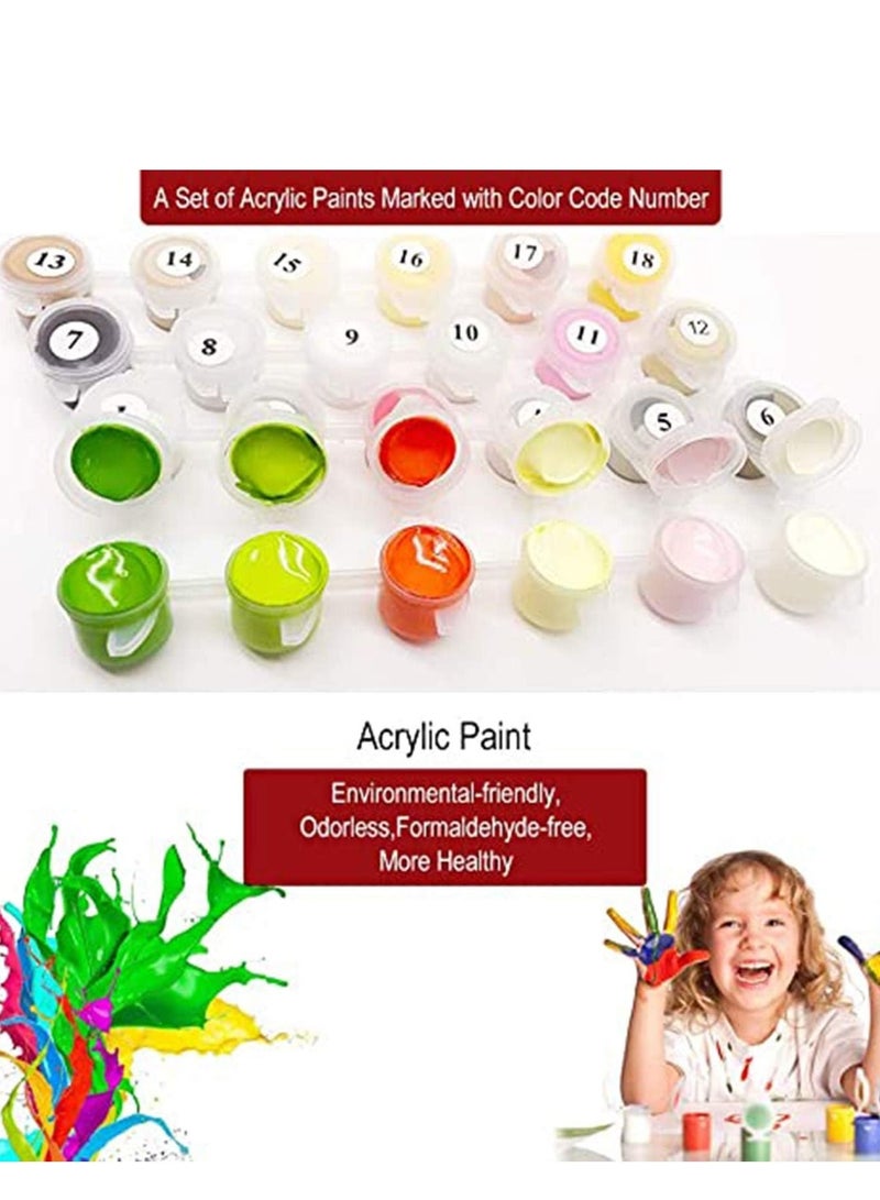 Paint by Numbers DIY Acrylic Painting Kit for Adults Kids Beginner Number Kits Frameless - Image 2