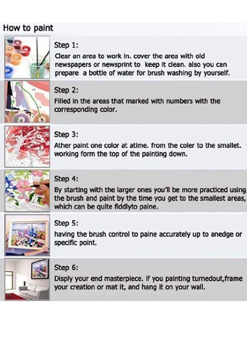 Paint by Numbers DIY Acrylic Painting Kit for Adults Kids Beginner Number Kits Frameless - Image 4