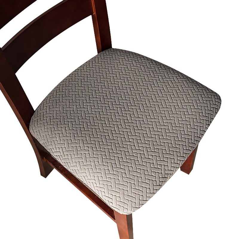 Genina Seat Covers for Dining Room Chair Seat Slipcovers Kitchen Chair Covers Gray 6 Pcs