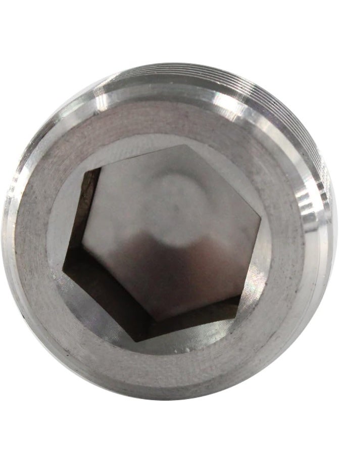 8 قطع توصيل أنابيب من الفولاذ المقاوم للصدأ 1/8 بوصة NPT برغي ذكر سدادة أنبوب سداسي مغروس - Image 4