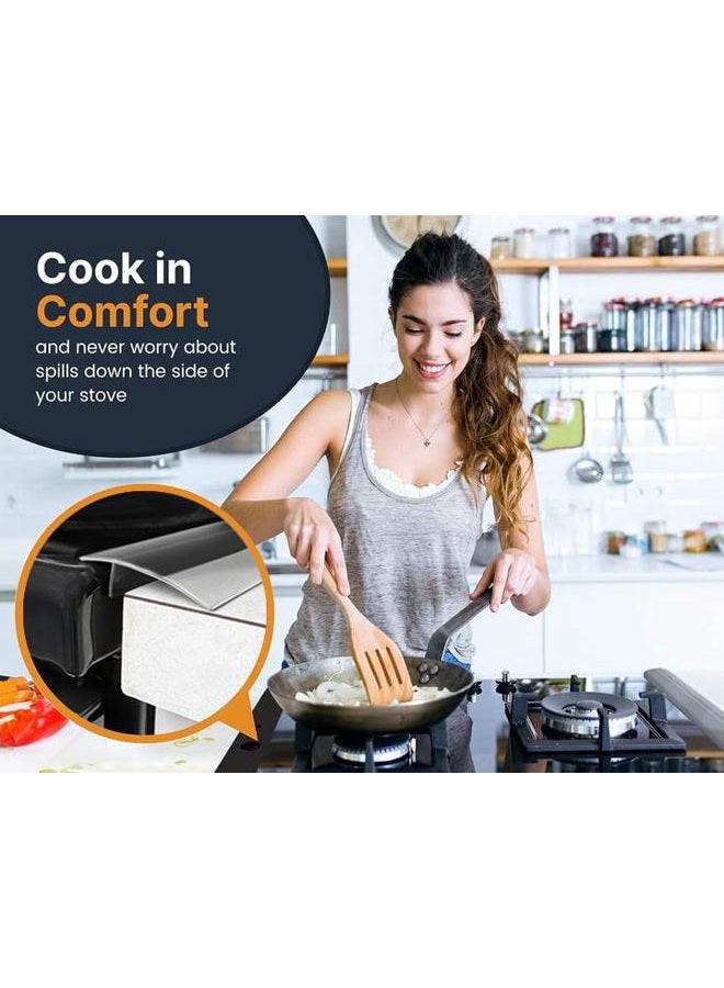 Linda'S Essentials Silicone Stove Gap Covers (2 Pack), Heat Resistant Oven Filler Seals Gaps Between Stovetop And Counter, Easy To Clean Guard (25 Inches, Clear) - Image 3