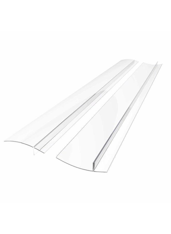 Linda'S Essentials Silicone Stove Gap Covers (2 Pack), Heat Resistant Oven Filler Seals Gaps Between Stovetop And Counter, Easy To Clean Guard (25 Inches, Clear) - Image 1