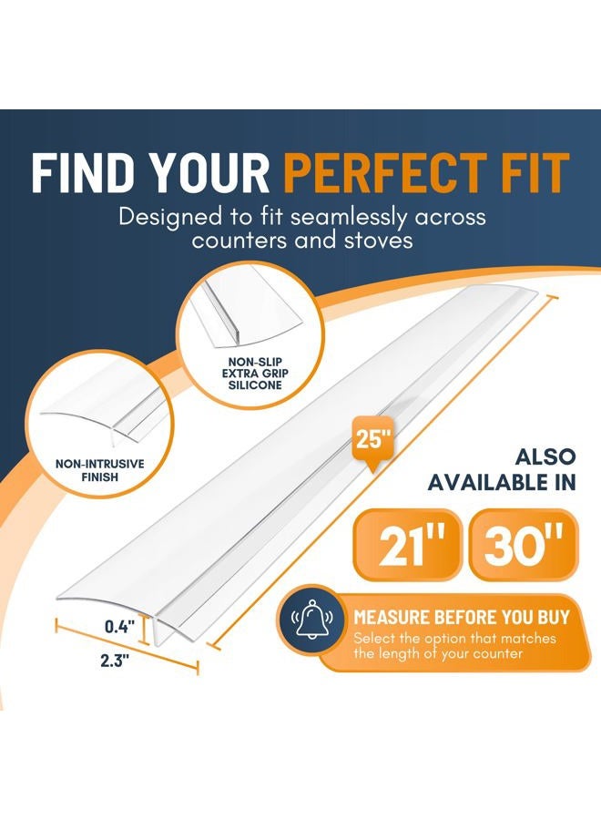 Linda'S Essentials Silicone Stove Gap Covers (2 Pack), Heat Resistant Oven Filler Seals Gaps Between Stovetop And Counter, Easy To Clean Guard (25 Inches, Clear) - Image 2