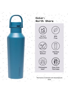 CORKCICLE Corkcicle Sport Canteen Insulated Tumbler, North Shore, 20 oz – Reusable Water Bottle Keeps Beverages Cold for 25 Hours & Hot 12 Hours – Cupholder Friendly Tumbler with Screw-On Cap  - Image 4