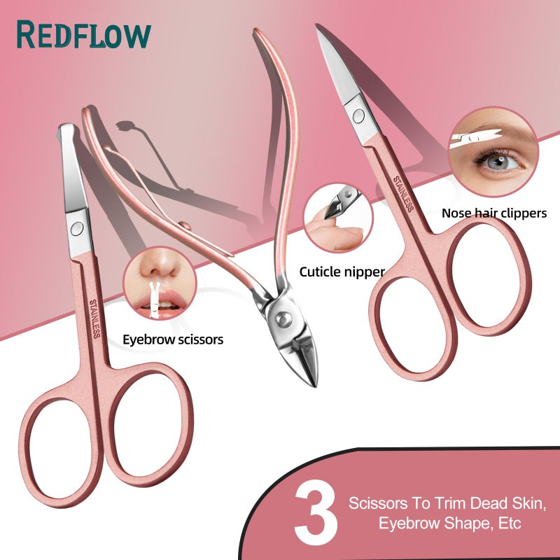 RedFlow Manicure Set 30 in 1 Nail Clipper set, REDFLOW nail clippers, fingernail & toenail clippers, Manicure Tools, pedicure tools, Suitable for Travel Manicure Kit, Nail Set Kit With Everything Profe - Image 5