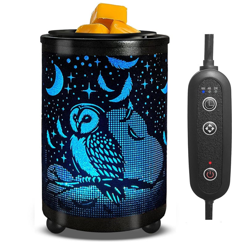 Leyoue Electric Wax Melt Warmer PTC Heating Plate with 7 Colors LED Changing Light Wax Warmer Fragrance Warmer for Home Office Gifts & Decor(Owl) - Image 1