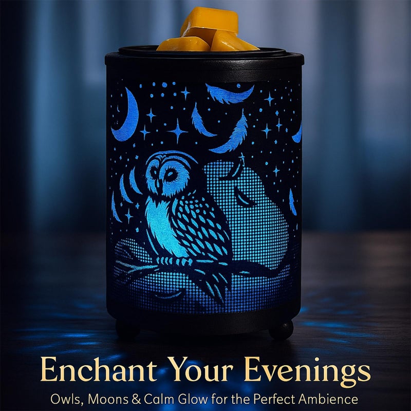 Leyoue Electric Wax Melt Warmer PTC Heating Plate with 7 Colors LED Changing Light Wax Warmer Fragrance Warmer for Home Office Gifts & Decor(Owl) - Image 4