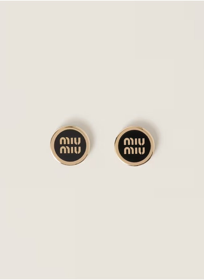 Miu Miu Enameled earrings-Black  - Image 1