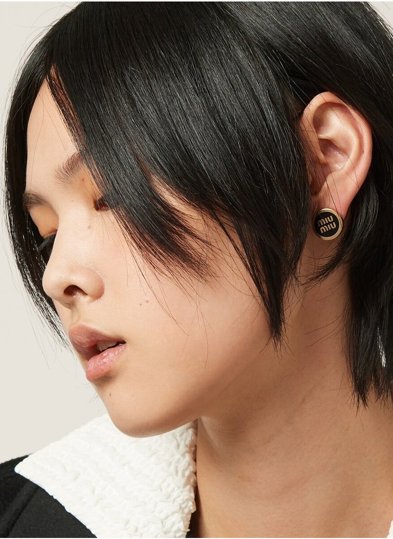 Miu Miu Enameled earrings-Black  - Image 3