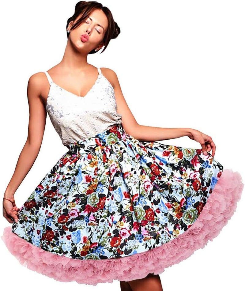 SHEJIZE Women's Petticoat Skirts Chiffon Tulle Skirts Underskirt Tutu Ballet Dress Puffy Crinoline - Image 3