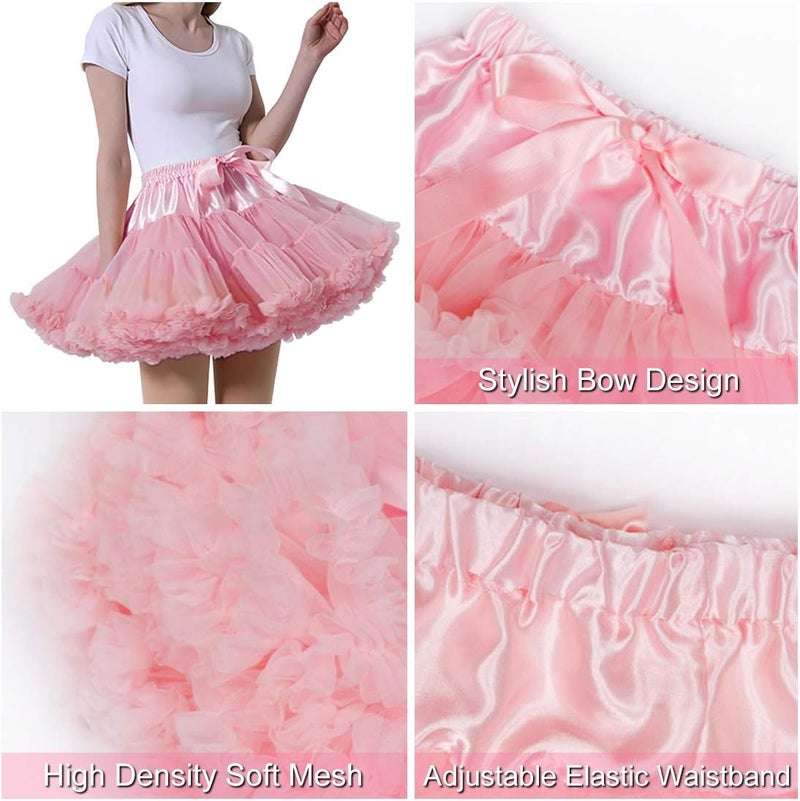 SHEJIZE Women's Petticoat Skirts Chiffon Tulle Skirts Underskirt Tutu Ballet Dress Puffy Crinoline - Image 2