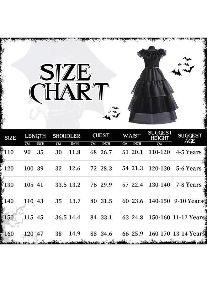general Wednesday Addams Dress Girls Costume Cosplay - Image 2