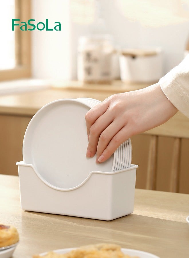 فاصولا طبق بلاستيك 8 قطع، طبق فاكهة قابل لإعادة الاستخدام، طبق حلوى قابل للغسل، طبق وجبات خفيفة متعدد الوظائف مع قاعدة متصلة، طبق بصق العظام، طبق حلوى مبتكر، طبق فاكهة رمضان - Image 1