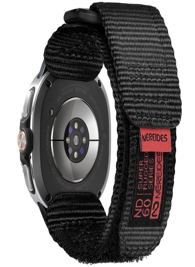 Nereides Watch Band Compatible with Samsung Galaxy watch 8 40/44mm, watch 8 Classic 46mm for Men Women, Nylon Sports Adjustable Replacement Strap for Galaxy Watch 8 2025 (Black) - Image 1