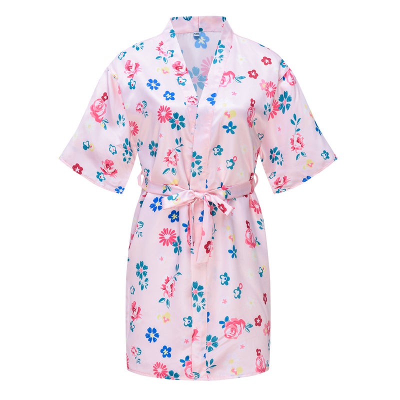 Spring and Summer new home wear boys and girls baby bathrobe children Peacock kimono nightgown summer thin cardigan robe - Image 1
