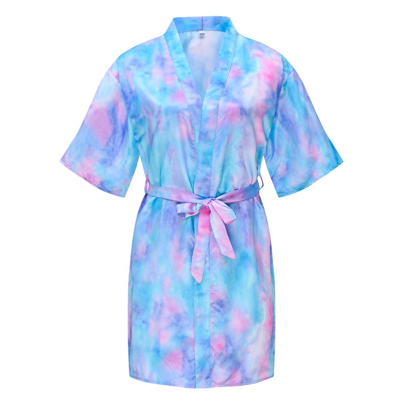 Spring and Summer new home wear boys and girls baby bathrobe children Peacock kimono nightgown summer thin cardigan robe - Image 5