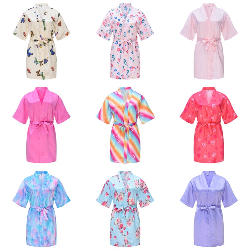 Spring and Summer new home wear boys and girls baby bathrobe children Peacock kimono nightgown summer thin cardigan robe - Image 2