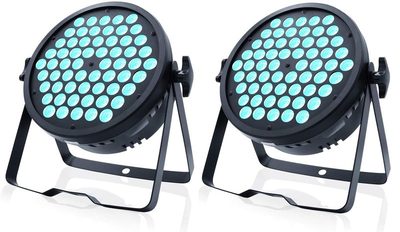 MLD MLD DJ Lightsdj par light Uplights DMX Control Sound Activated Par Light for Halloween Wedding Party Bar Club Music Live Show Size 60 Led Dj parcolour RGB Pack of 2  - Image 1