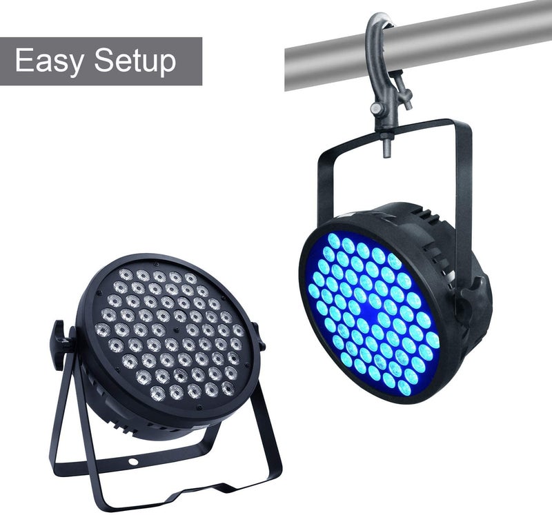 MLD MLD DJ Lightsdj par light Uplights DMX Control Sound Activated Par Light for Halloween Wedding Party Bar Club Music Live Show Size 60 Led Dj parcolour RGB Pack of 2  - Image 5