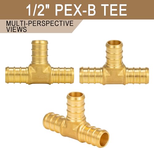 Lingmfg [10 Pieces] Lingmfg Pex Fittings 1/2 Inch Tee, 1/2 Inch Pex F1807 Crimp Brass - Image 4